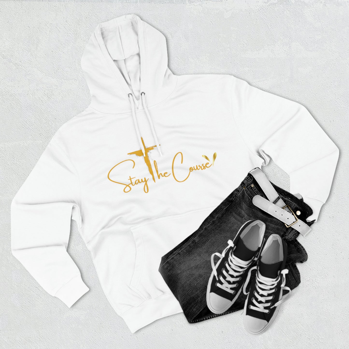Stay The Course Mens Premium Pullover Hoodie