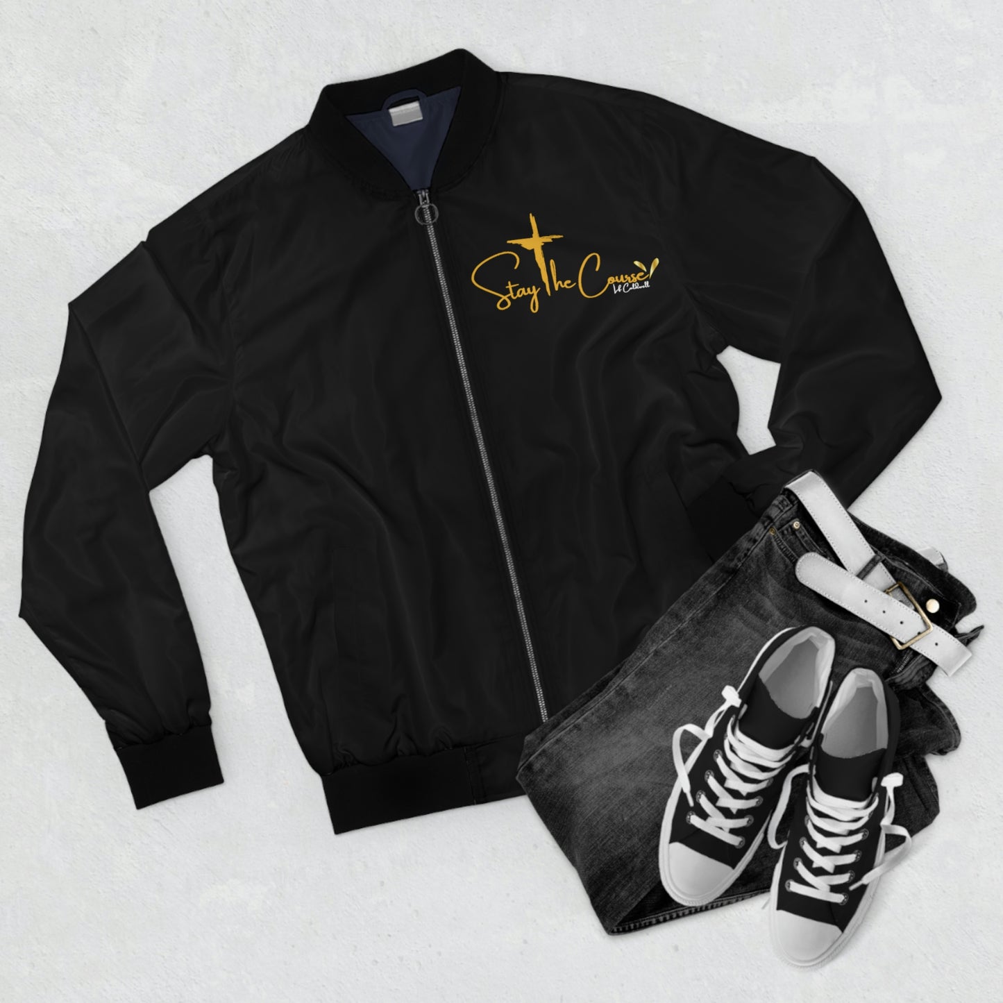 Stay The Course  Men's Bomber Jacket (AOP)